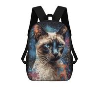 sinyumoney Siamese Cat Painting Mochilas Escolares Mochilas Escolares De Secundaria Mochila Informal Para El Campus Viajes Al Aire Libre Deportes 17inch