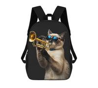 sinyumoney Siamese Trumpet Mochila Escolar Para Niños Mochila Escolar Impresa En 3D Mochila Escolar De Moda Para Niños De Primaria Y Secundaria 17inch