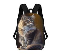 sinyumoney Siberian Cat Oil Paint Mochila Escolar Para Niñas Mochila Impermeable Mochila Informal De Día Mochila Ligera Para Niño Y Niña Mochila Escolar 17inch