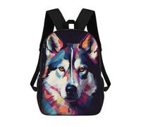 sinyumoney Siberian Husky Abstract Mochila Escolar Resistente Al Agua, Mochila De Viaje, Bolsa Para Computadora Para Campus, Viajes Al Aire Libre, Deportes 17inch
