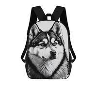 sinyumoney Siberian Husky Drawing Dog Mochila Ronaldo, Mochila Infantil, Mochila Escolar Para Estudiantes, Mochila Para Libros, Mochila Escolar Impresa En 3D Para Niños Y Niñas, 17inch