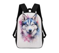 sinyumoney Siberian Husky Portrait Mochila Escolar Para Niños Y Niñas, Mochila Informal De Viaje, Mochila De Gran Capacidad Para El Día A Día 17inch