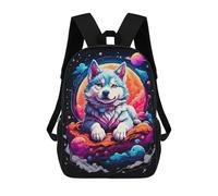 sinyumoney Siberian Husky Puppies Mochila Infantil, Mochila Escolar Impresa En 3D, Mochila Para Niños Y Niñas, Mochila Escolar Ajustable Para La Escuela Primaria 17inch