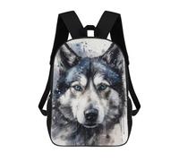 sinyumoney Siberian Husky Watercolor Mochila Escolar Impresa En 3D Para Niños 17inch Mochilas Para Niños Y Niñas, Mochilas Escolares Para Niños, Mochilas De Viaje