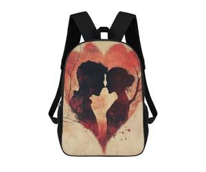 sinyumoney Silhouette Couple in Heart Mochilas Escolares, Mochilas Informales, Mochilas De Día, Mochilas Escolares, De Trabajo Y De Viaje Para Adolescentes, Niñas, Niños, Mujeres Y Hombres 17inch