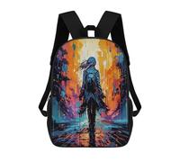 sinyumoney Silhouette in A Colorful City Mochila Escolar Infantil De Moda Informal Mochilas Infantiles Impresas En 3D Mochila Grande Para Niño 17inch