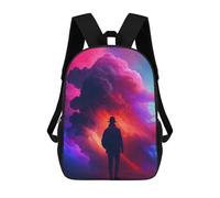 sinyumoney Silhouette in Colorful Clouds Mochila Escolar Infantil Impresa En 3D, Mochila Informal De Moda Para Niños, Mochila De Viaje De Alta Capacidad Para Libros Para Niños 17inch