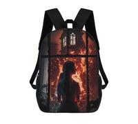 sinyumoney Silhouette in Flames Mochilas Para Niños, Mochilas Escolares Personalizadas En 3D Para Niños Y Niñas, Mochilas Escolares Grandes, Mochilas Informales Para El Día A Día 17inch