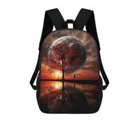 sinyumoney Silhouette Tree And Giant Moon Mochilas Escolares Impresas En 3D, Mochila Escolar Informal Para Niños, Mochila Escolar De Moda Para Estudiantes De Secundaria 17inch
