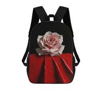 sinyumoney Single Pink Rose Mochila Escolar Para Institutos Y Colegios Informales Para El Campus, Actividades Al Aire Libre, Viajes Y Deportes 17inch