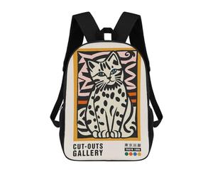 sinyumoney Sitting Retro Cat Mochilas Escolares, Mochilas Para Portátil, Mochilas Para Camping, Aventuras Al Aire Libre Y Viajes Diarios 17inch