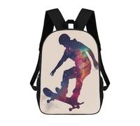 sinyumoney Skate Galaxy Silhouette Mochila Escolar Infantil Impresa En 3D 17inch Mochilas Escolares Para Niños, Estilo Casual Y Moderno, Mochilas De Viaje De Alta Capacidad