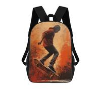 sinyumoney Skateboarder Oil Painting Mochila Escolar/de Negocios Resistente Para Portátil Para Niños/niñas/adolescentes 17inch