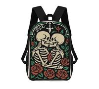 sinyumoney Skeletal Embrace Amidst Roses And Thorns Mochila Escolar Infantil, Mochilas Impresas En 3D, Mochilas Escolares De Moda Para Niños De Primaria Y Secundaria 17inch