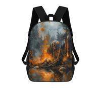 sinyumoney Skeleton by The Fire Mochila Escolar Infantil Impresa En 3D 17inch Mochilas Escolares Para Niños, Estilo Casual Y Moderno, Mochilas De Viaje De Alta Capacidad
