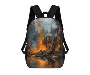sinyumoney Skeleton by The Fire Mochila Escolar Resistente Al Agua Para Computadora, Ideal Para Campus, Actividades Al Aire Libre, Viajes Y Deportes 17inch