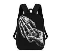 sinyumoney Skeleton Hand Touching Human Hand Mochila Escolar Infantil Impresa En 3D Para Niños, Mochilas De Viaje, Bolsas Para Libros Para Niños Estudiantes De Primaria 17inch