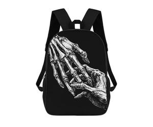 sinyumoney Skeleton Hand Touching Human Hand Mochila Escolar Infantil Impresa En 3D Para Niños, Mochilas De Viaje, Bolsas Para Libros Para Niños Estudiantes De Primaria 17inch
