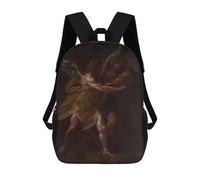 Sinyumoney Skeleton Man in Roses Mochila Mochila Impresa En 3D, Bolsa De Degustación, Mochila De Viaje, Mochila De Amigos Para Niñas Y Niños, Jacob Wrestling With Angel, 17"