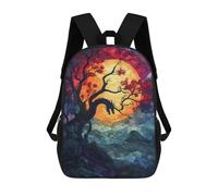Sinyumoney Skeleton Man in Roses Mochila Mochila Impresa En 3D, Bolsa De Degustación, Mochila De Viaje, Mochila De Amigos Para Niñas Y Niños, Árbol de los dragones, 17"