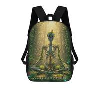 sinyumoney Skeleton Meditating in Forest Mochila, Mochila Escolar Impresa En 3D, Bolsa Para El Almuerzo Escolar, Mochila De Viaje, Mochila Para Amigos, Mochila Escolar Para Niñas Y Niños 17inch