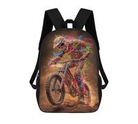 sinyumoney Skeleton Motocross Rider Mochila Escolar Para Ordenador Portátil Para La Escuela/trabajo/viajes: Perfecta Para Viajes, Trabajo Y Uso Diario 17inch