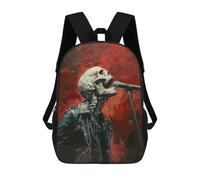 sinyumoney Skeleton Rock Star Mochilas Escolares Para Niños Y Niñas, Mochilas Deportivas Informales Para Primaria, Mochilas De Gran Capacidad Para Libros 17inch