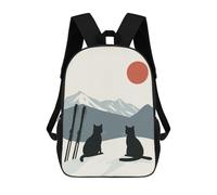 sinyumoney Ski Cat on Snowy Mountain Mochila Escolar Infantil De 17 Pulgadas Con Estampado 3D, Mochila Moderna Para Niños, Mochilas De Viaje, Bolsas Para Libros, Mochila Escolar Infantil