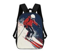 sinyumoney Skier in Action Mochila Escolar/de Negocios Resistente Para Portátil Para Niños/niñas/adolescentes 17inch