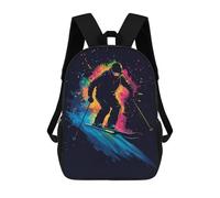 sinyumoney Skier in Motion Mochila Escolar, Mochila Informal, Mochila De Día, Mochila Escolar, De Trabajo Y De Viaje Para Hombres, Mujeres Y Adolescentes. 17inch