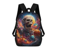 sinyumoney Skull Basketball Chaos Mochila Escolar De Moda Para Estudiantes, Adecuada Para Niños Y Niñas, Mochila Informal Para Viajes Al Aire Libre, Esencial Para El Día A Día 17inch