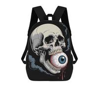 sinyumoney Skull Biting An Eyeball Mochila Escolar Infantil Impresa En 3D, Mochila Informal De Moda Para Niños, Mochila De Viaje De Alta Capacidad Para Libros Para Niños 17inch