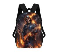 sinyumoney Skull Guitarist in Flames Mochila Escolar Infantil, Mochilas Impresas En 3D, Mochilas Escolares De Moda Para Niños De Primaria Y Secundaria 17inch