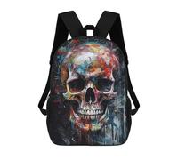 sinyumoney Skull Head 2 Mochila Grande Para Portátil Resistente Al Agua Para El Campus, Viajes Al Aire Libre Y Deportes 17inch