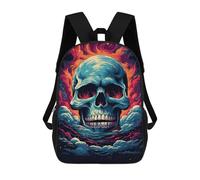 sinyumoney Skull in Fiery Sky Art Print Mochila Escolar Impresa En 3D 17inch Mochila Escolar Infantil Mochilas De Viaje Mochila Informal De Moda Para Niños Y Estudiantes