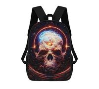 sinyumoney Skull in Flames Cosmic Artwork Mochila Escolar Infantil, Mochilas Impresas En 3D, Mochilas Escolares De Moda Para Niños De Primaria Y Secundaria 17inch