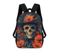 sinyumoney Skull in Flowers Mochila Escolar Para Niños Mochila Escolar Impresa En 3D Mochila Escolar De Moda Para Niños De Primaria Y Secundaria 17inch
