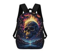 sinyumoney Skull in The Night Sky Mochila Escolar De Moda Para Estudiantes, Adecuada Para Niños Y Niñas, Mochila Informal Para Viajes Al Aire Libre, Esencial Para El Día A Día 17inch