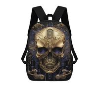 sinyumoney Skull Machine Gold II Mochila Escolar Infantil Impresa En 3D Para Niños, Mochilas De Viaje De Alta Capacidad, Bolsas Para Libros, Mochila Escolar Infantil 17inch