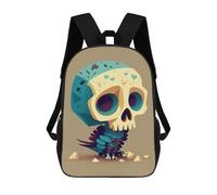 sinyumoney Skull Owl Unique Artwork Mochila Infantil De Moda Divertida Mochila Escolar Para Niños Y Adolescentes Con Impresión 3D Para Niños 17inch