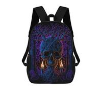sinyumoney Skull Tree with Candles Mochilas Impresas En 3D Para Niños, Mochila Escolar, Mochila Informal Para Exteriores, Mochila Informal De Moda Para Niños, Lindas Bolsas De Viaje 17inch