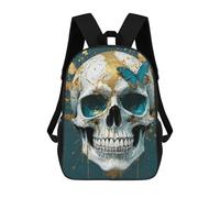 sinyumoney Skull with Butterflies Mochila Escolar Infantil Impresa En 3D, Mochila Informal De Moda Para Niños, Mochila De Viaje De Alta Capacidad Para Libros Para Niños 17inch