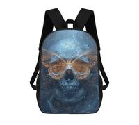 sinyumoney Skull with Butterfly Wings Art Print Mochila Escolar Infantil De 17 Pulgadas Con Estampado 3D De Películas De Anime Para Niños, Mochila De Viaje, Mochila Escolar Infantil