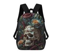 sinyumoney Skull with Crown And Roses Mochilas Infantiles Escolares Impresas En 3D, Mochilas Para Niños, Mochilas De Viaje Para Niños Y Niñas, Mochilas Escolares Para Niños 17inch