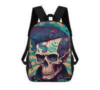 sinyumoney Skull with Guitar Artwork Mochila Escolar Para Niños, Mochila Escolar Impresa En 3D Para Estudiantes De Primaria Y Secundaria 17inch