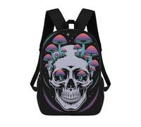 sinyumoney Skull with Mushrooms Digital Art Mochila Escolar Impresa En 3D Para Niños, Mochila Escolar Informal De Moda Para Viajes Para Niños Y Estudiantes 17inch