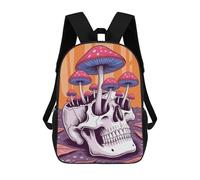 sinyumoney Skull with Mushrooms Illustration Mochilas Para Niños, Mochilas Escolares Personalizadas En 3D Para Niños Y Niñas, Mochilas Escolares Grandes, Mochilas Informales Para El Día A Día 17inch