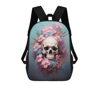 sinyumoney Skull with Pink Flowers Mochilas Infantiles Mochila Escolar Mochila Impresa En 3D Para Niños Mochilas De Viaje Bolsas Para Libros Mochila Escolar Para Niños 17inch