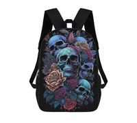 sinyumoney Skulls And Roses Art Print -1 Mochila Escolar Infantil De Moda Informal Mochilas Infantiles Impresas En 3D Mochila Grande Para Niño 17inch