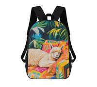 sinyumoney Sleeping Alpaca in Tropical Paradise Mochila Escolar Grande, Ligera E Informal: Perfecta Para Viajes, Trabajo Y Uso Diario 17inch